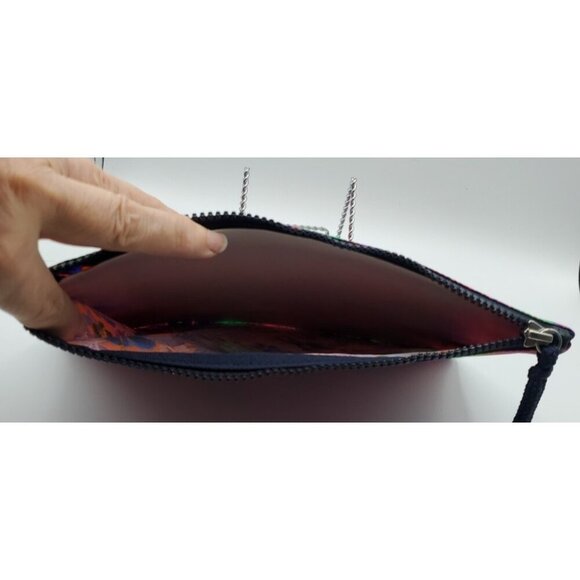 VILEBREQUIN Pink Blue Multicolored Hibiscus Floral Beach Pouch Clutch MEDIUM NWT - Picture 10 of 13